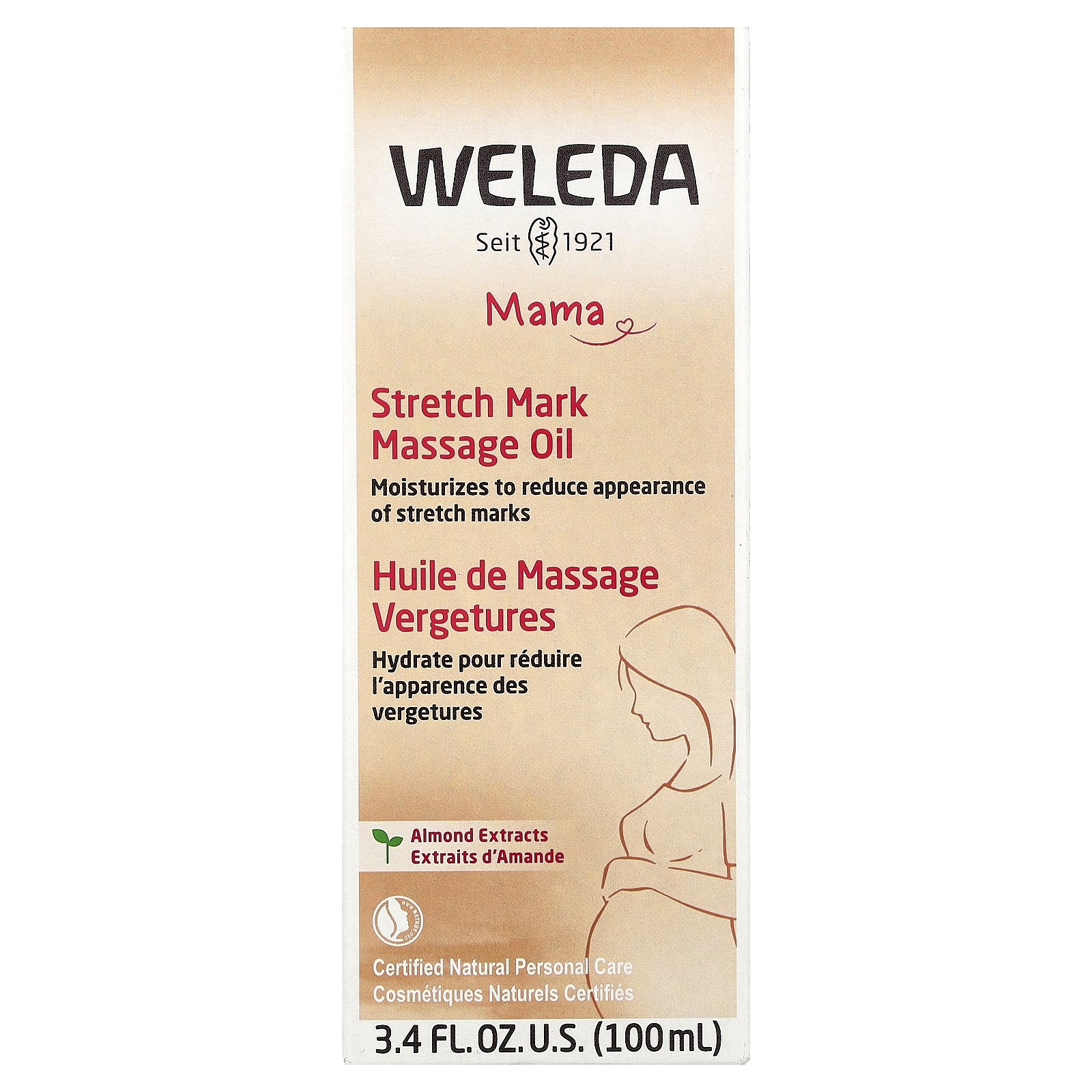 Weleda Stretch Mark Massage Oil 3 4 fl oz 100 ml All-Natural, No Artificial