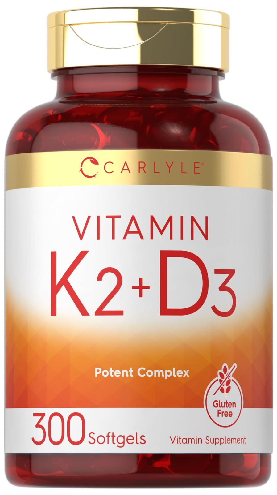 Carlyle Vitamin K2 D3 Supplement | 300 Softgels | 300 Count (Pack of 1)