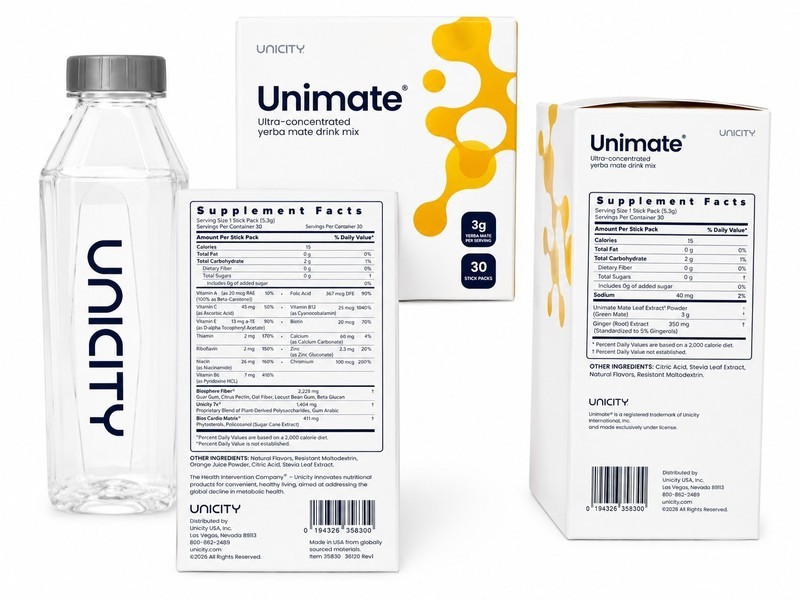 Unicity UFEEL GREAT Ginger + Lemon + Orang (Box of 30 Sachets each)- Exp 06/2028