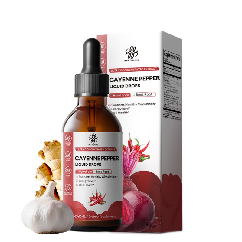 1-5x Cayenne Pepper Drops Supplement Liquid + Grape Seed, Turmeric, Ginseng 60ml