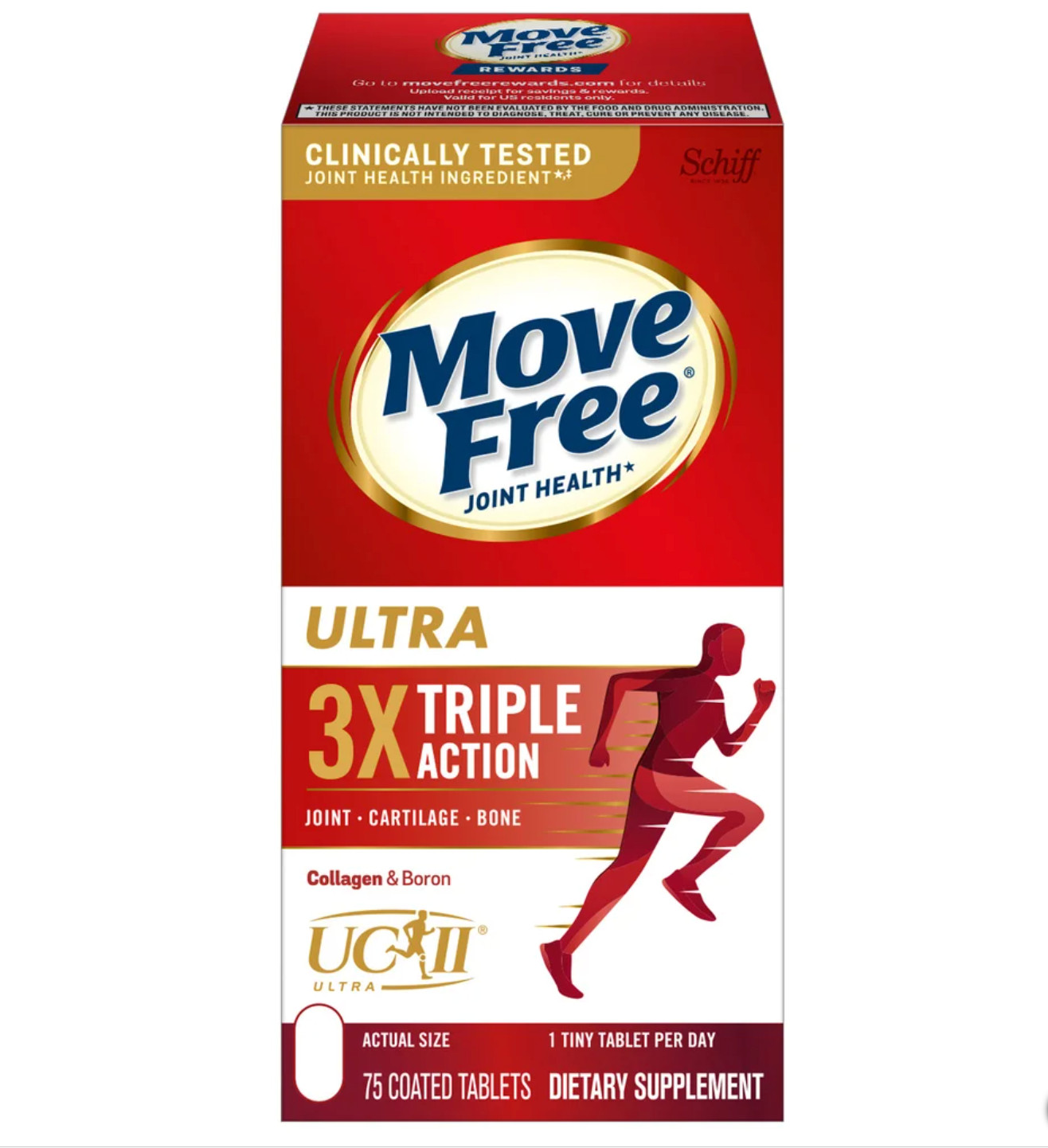 Schiff Move Free Ultra Triple-Action Tablets – 75 Count | EXP 2028 Free delivery