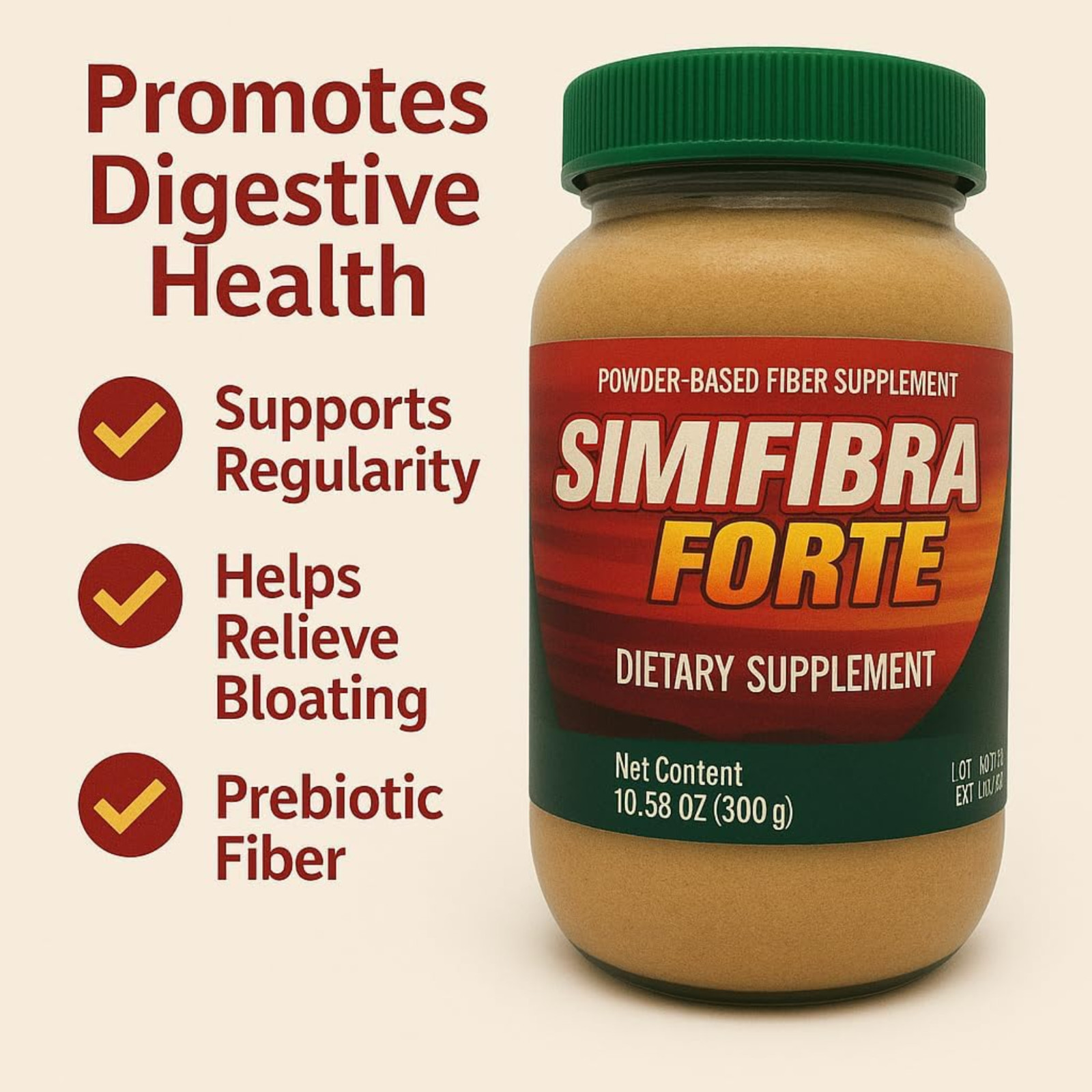 SimiFibra Forte Fiber Powder – Dietary Supplement, 10.58oz