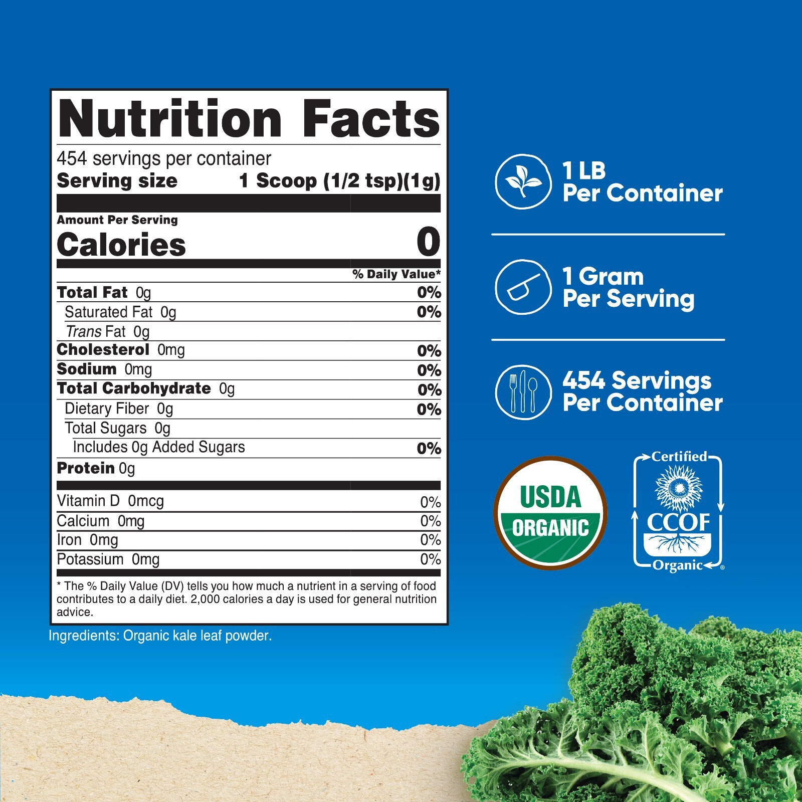 Nutricost Organic Kale Powder 1LB