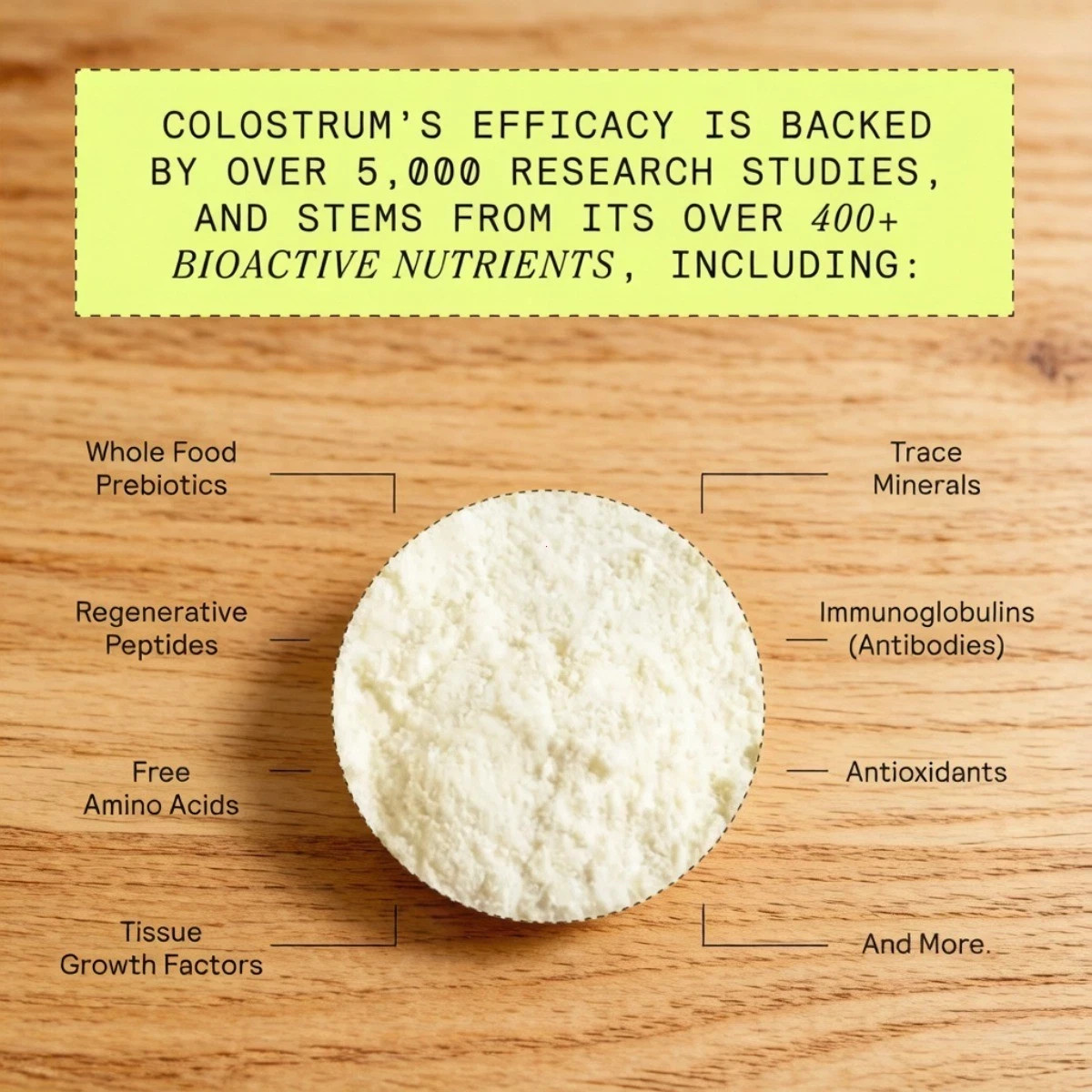 ARMRA Grass Fed Bovine Colostrum Powder Gut Immune Hair Skin Support 120 Serv