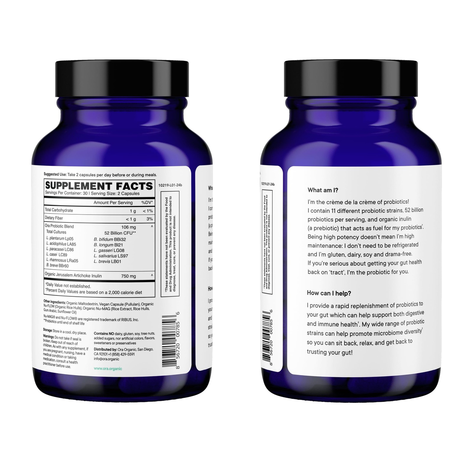 Ora Organic Probiotics with Prebiotics – 52 Billion CFU 11 Clinically Studied…