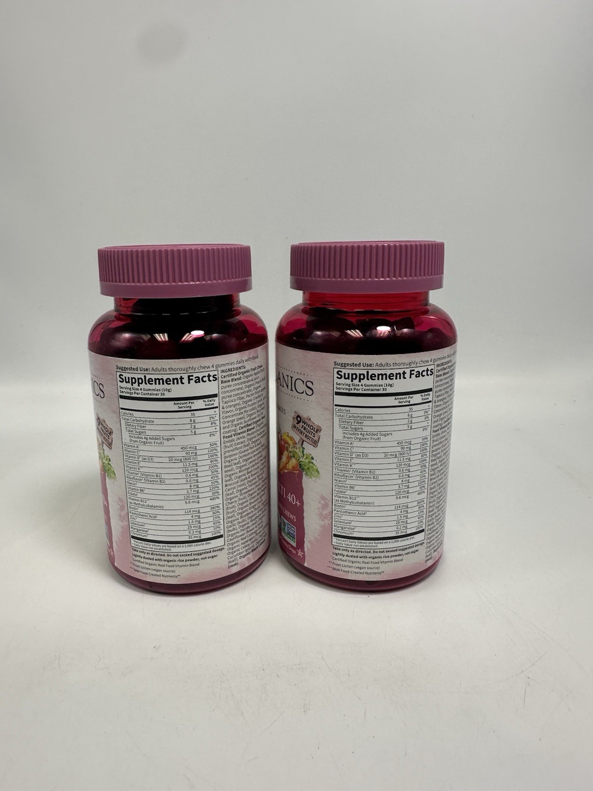 2-PACK Garden of Life Organics Womens Multi 40+ Organic Berry 240 Gummies 10/26