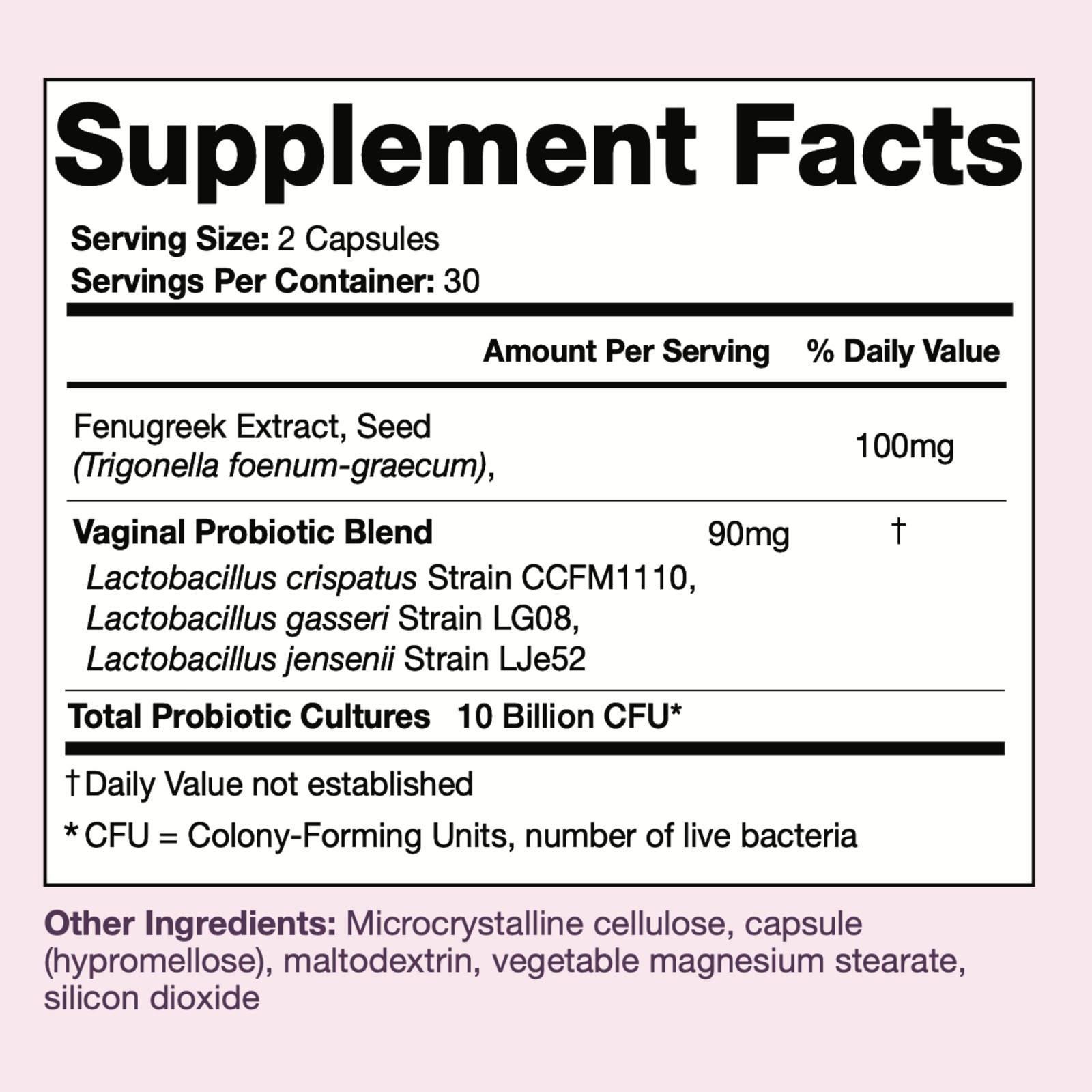 Vaginal Probiotics 10 Billion CFU Lactobacillus Crispatus & Gasseri – Daily