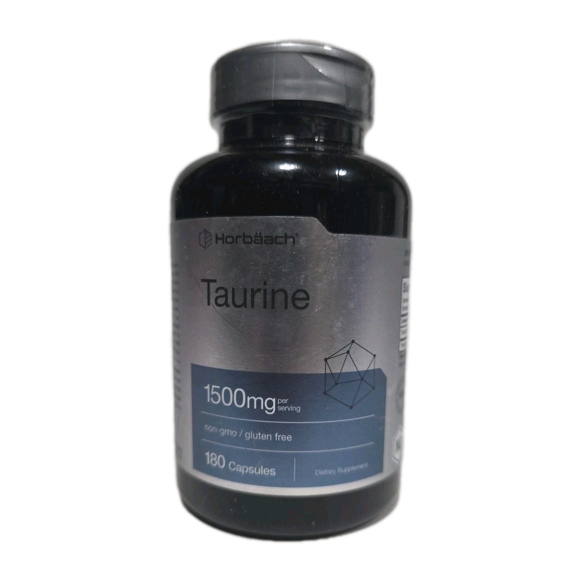 Horbäach Taurine Supplement 1500Mg | 180 Cap | Non-Gmo, Gluten Free |EXP 12/26|