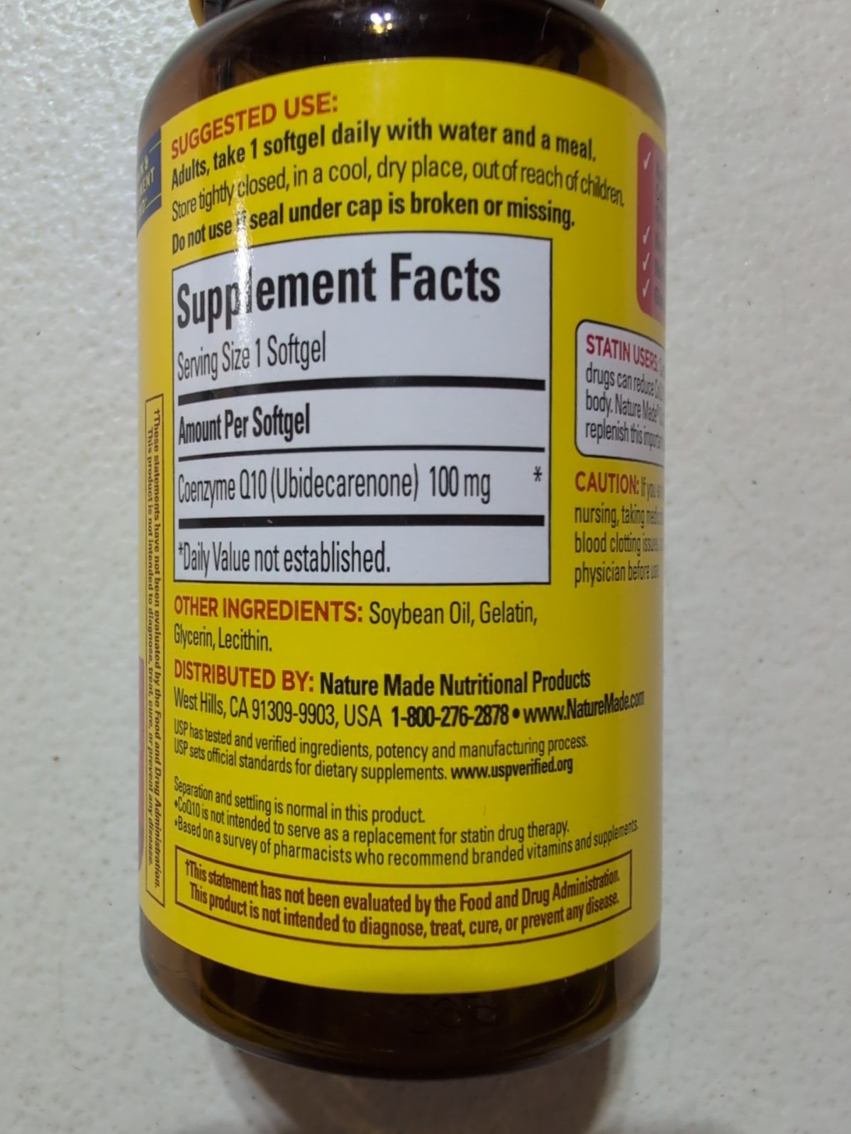 Nature Made CoQ10, 100mg. All-in-One Product, Softgels – 80 Count 03/2028