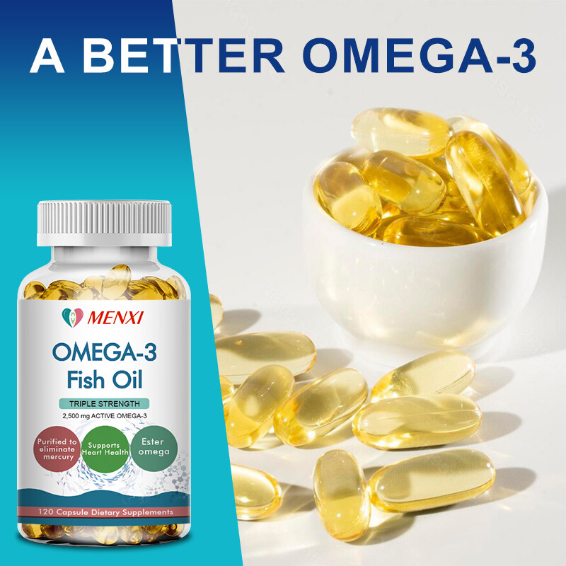 120pcs Omega 3 6 9 Capsules Fish Oil 2500mg High Strength EPA DHA Flaxseed Pills