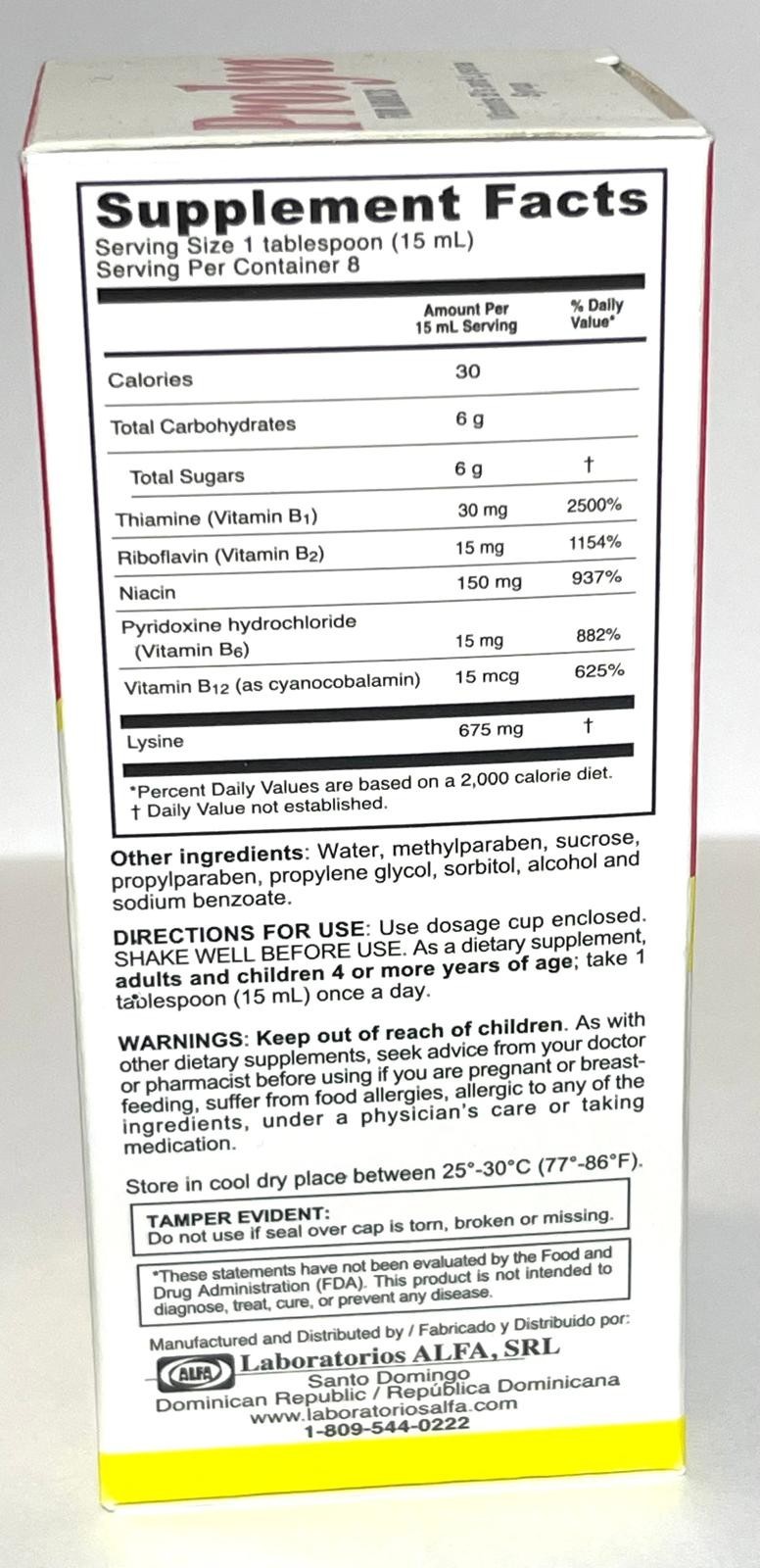 Prolyn Jarabe Adultos * Syrup for Adults 4oz Vitamins B’s for healthy appetite