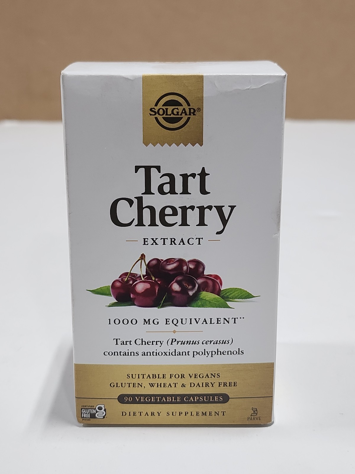 Solgar Tart Cherry 1000 mg 90 Vegetable Capsules–Antioxidant Supplement Exp 3/27
