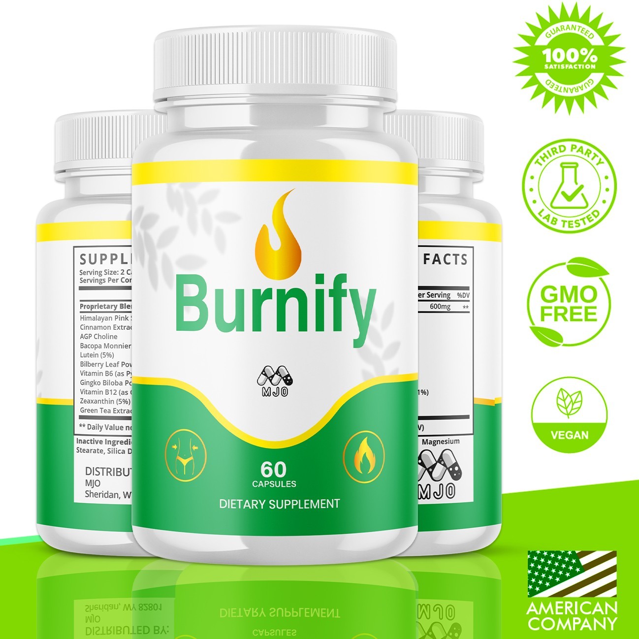 (5 Pack) Burnify Pill Advanced Energy & Fitness Formula Vitamins 300 Capsules