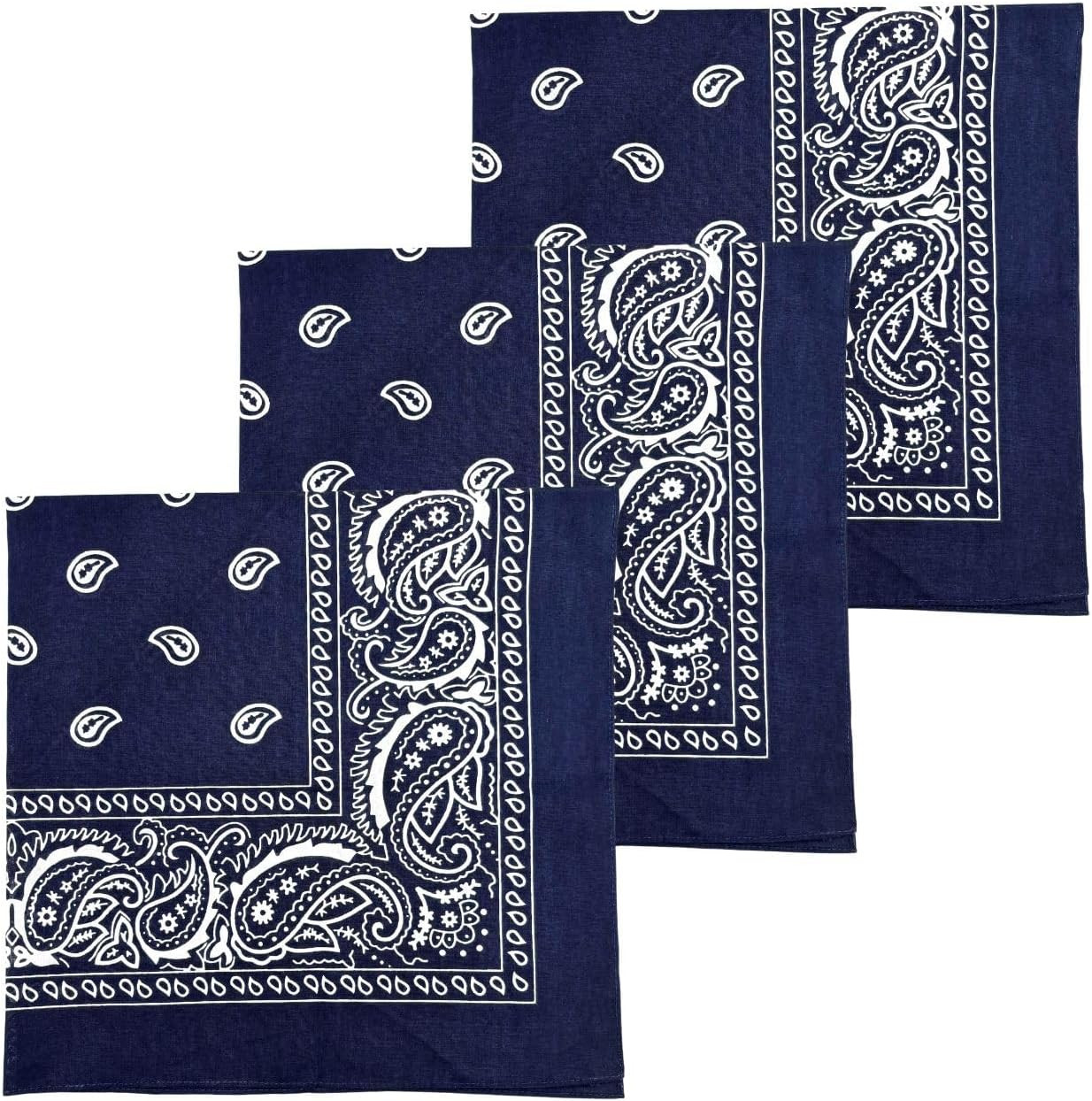 Extra Large Bandana 27” X 27” 100% Cotton for Men & Women Paisley Handkerchief H