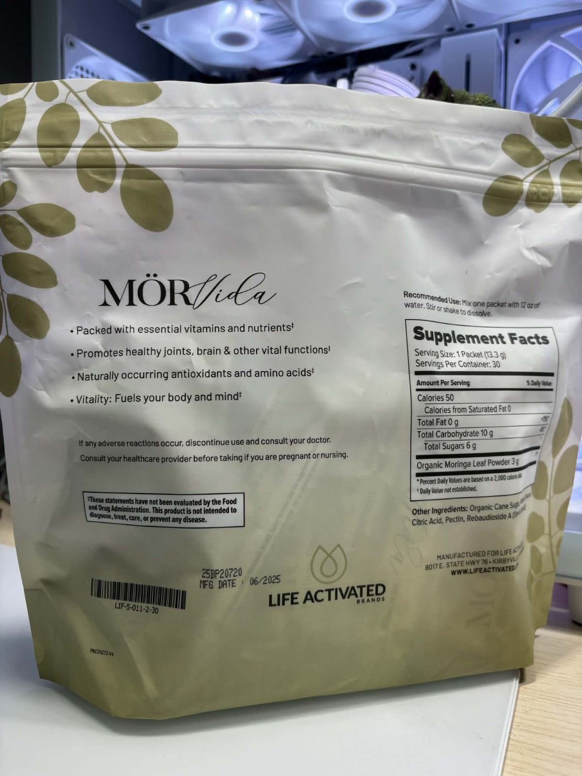 Life Activated MÖRvida Moringa Daily Supplement 30 Packets 13.3g | EXP 2027