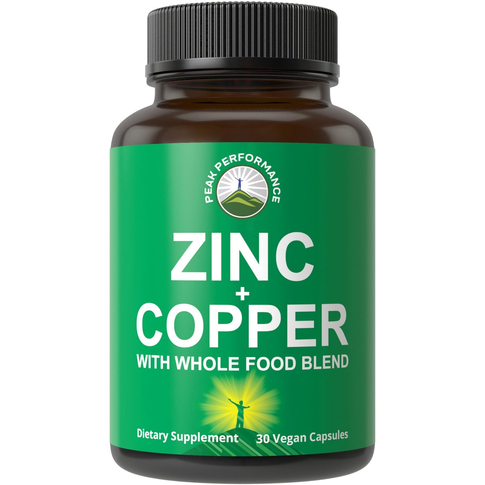 Zinc & Copper Capsules with 25+ Whole Food Veggies & Fruits | Immune Support Sup