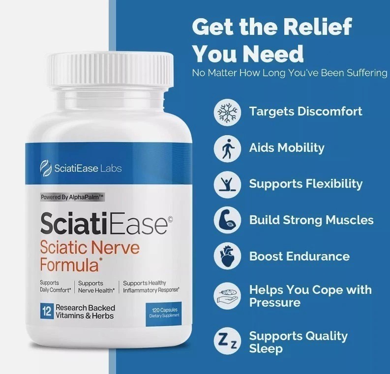 HOT 3 Pack SciatiEase Labs Sciati Ease Sciatic Nerve Formula 120 Cap NEW