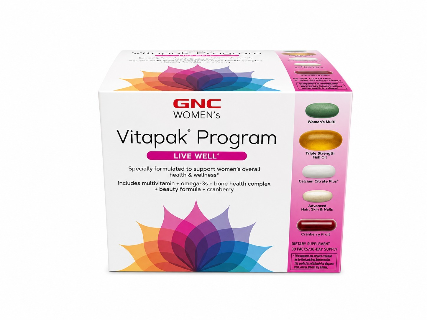 GNC Women’s Vitapak Program Live Well 30 Packs 30 Day Supply Multivitamin New