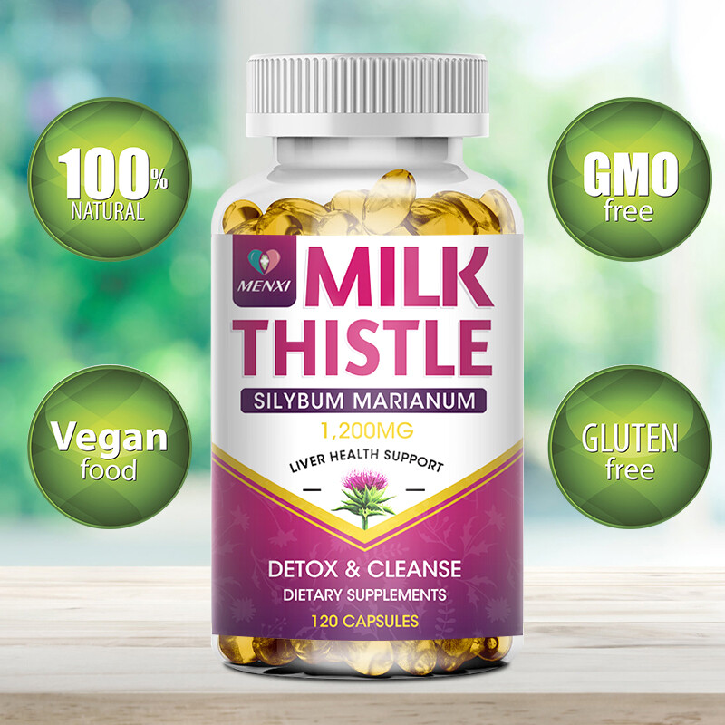 120pcs Milk Thistle (Silymarin) Dandelion Root Capsules Liver Health 1200MG
