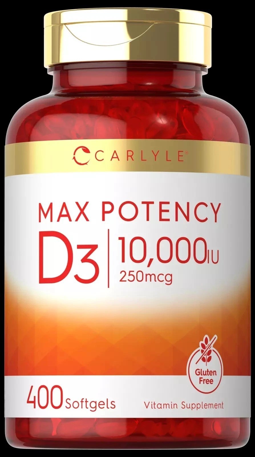 Vitamin D3 10000 IU 400 Softgels | Value Size | Max Potency | by Carlyle