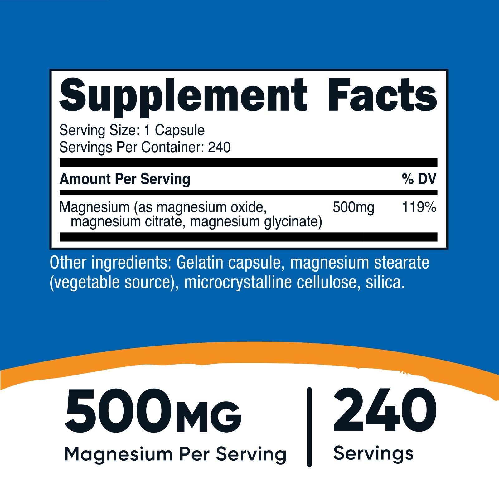 Nutricost Magnesium Complex 500mg, 240 Capsules – Gluten Free and Non-GMO