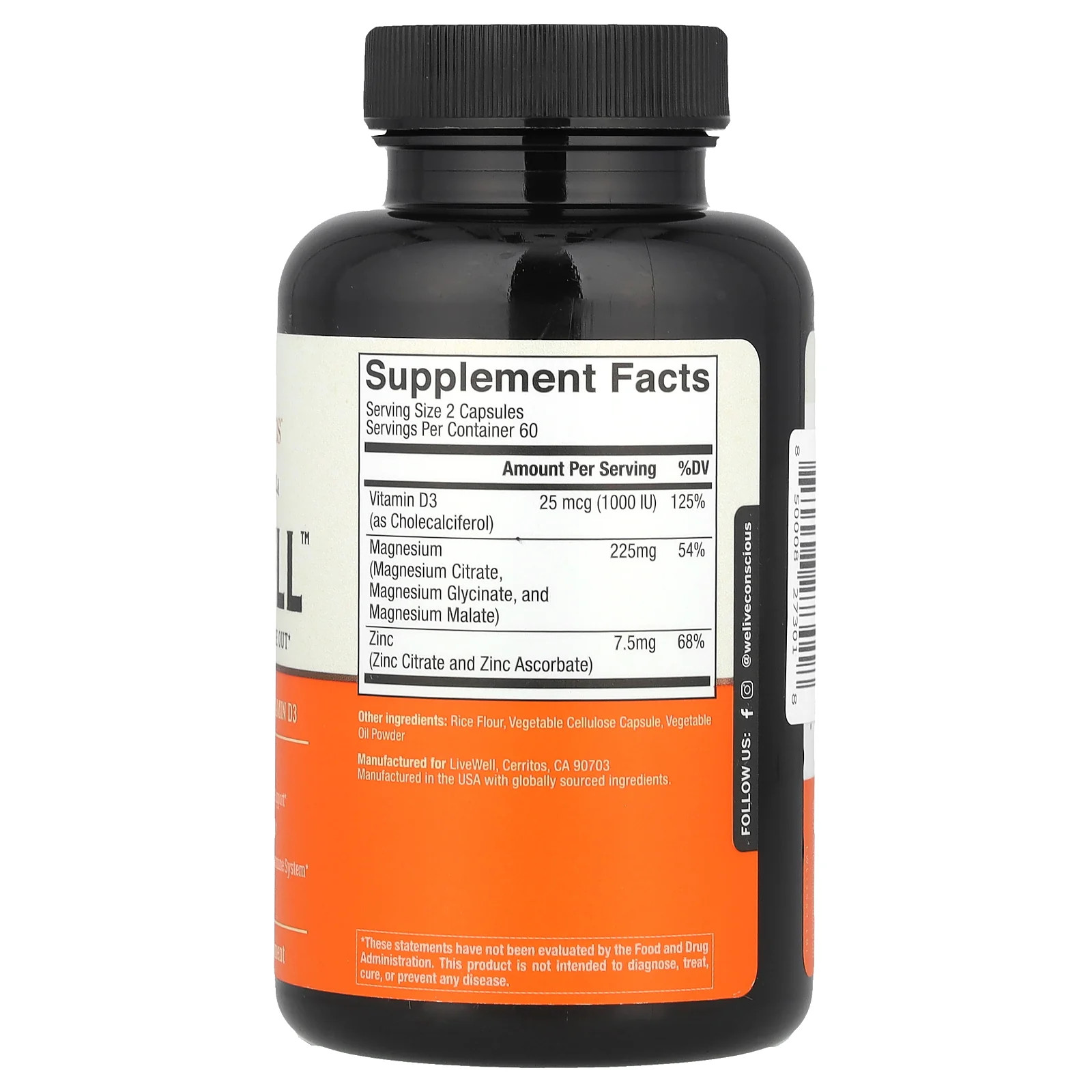 2 X Live Conscious, MagWell™, 3-in-1 Advanced Formula, 120 Capsules