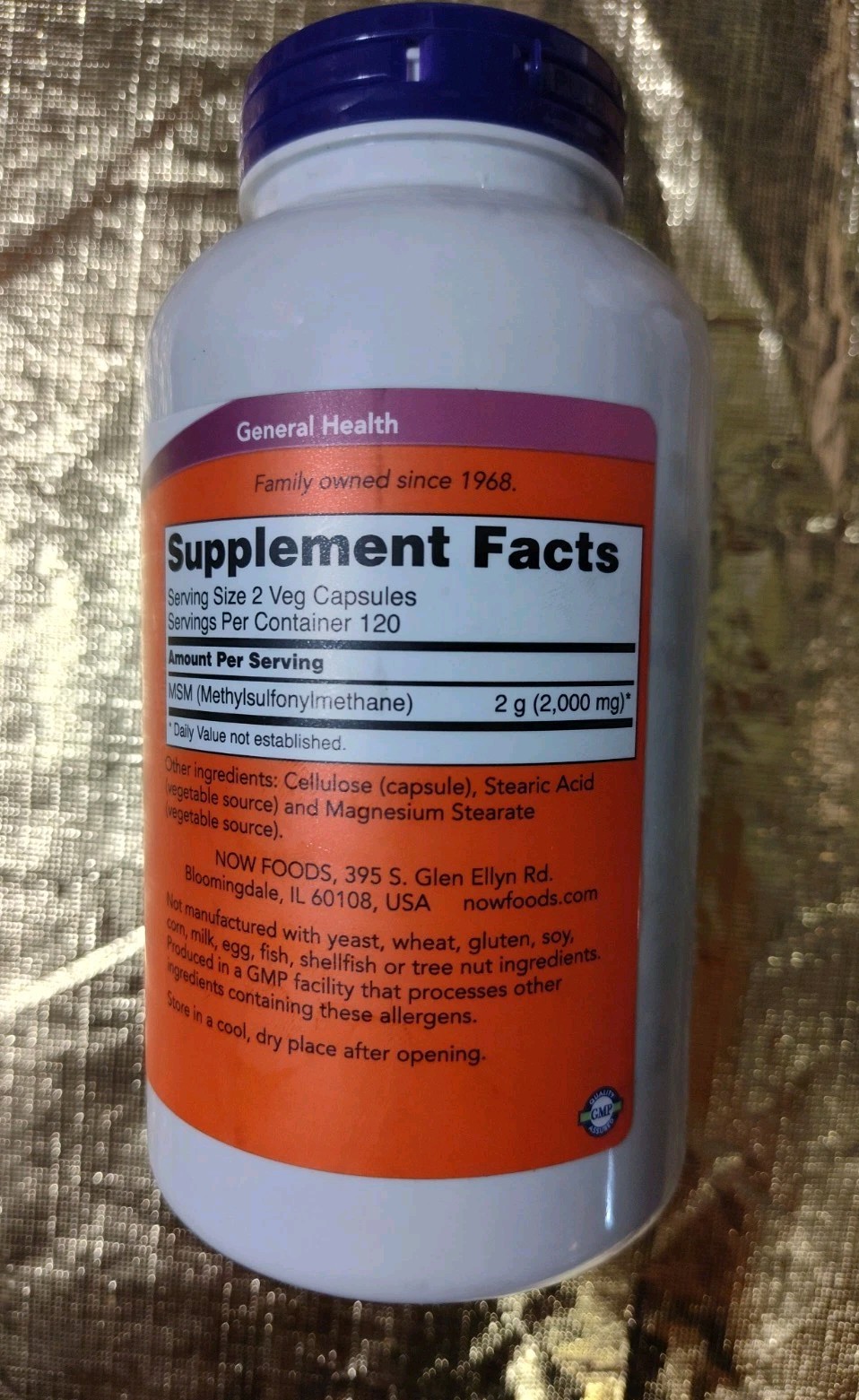 NOW MSM 1000 mg 240 Veg Capsules BB 01/07/2029 For Joint Health $29.99 MSRP NEW