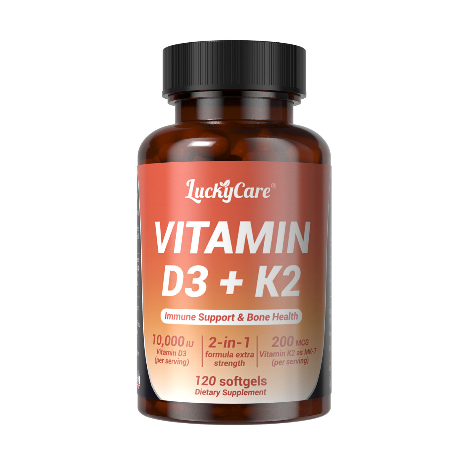 Vitamin D3 K2 10000 iu with Coconut Oil, VIT d3 and k2 Supplements, 120 Gel Caps