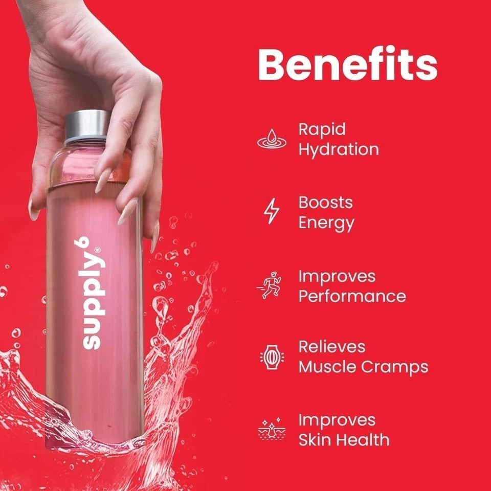Supply6 Salts | Electrolyte Mix | Zero Added Sugar, (36 Servings, Watermelon) a7