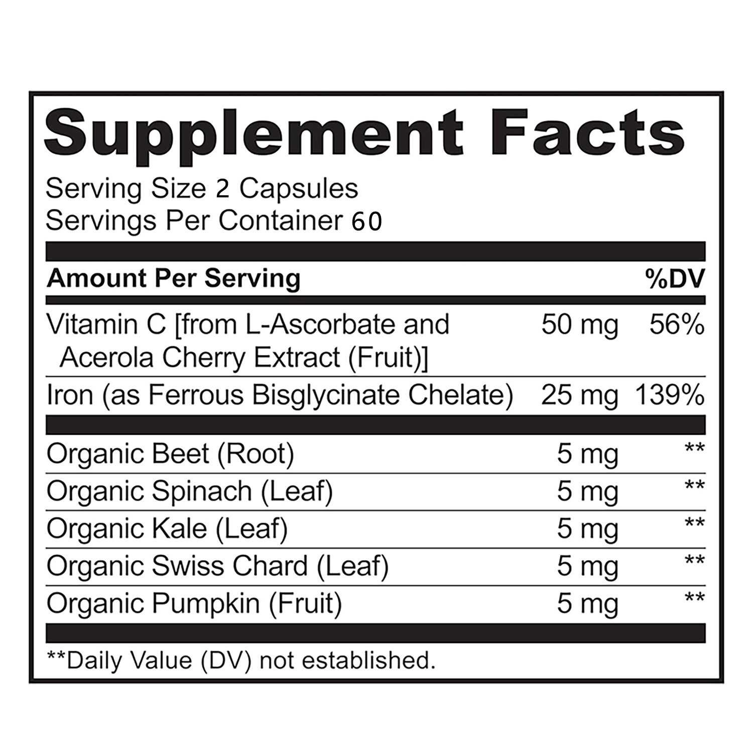 Iron 25mg – Vitamin C – Blood Energy Suppor, Red Blood Cell, Anaemic Supplement