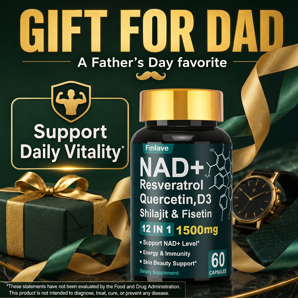 NAD+ 1500mg – Resveratrol, DNA Repair, Energy Production, Cellular Metabolism