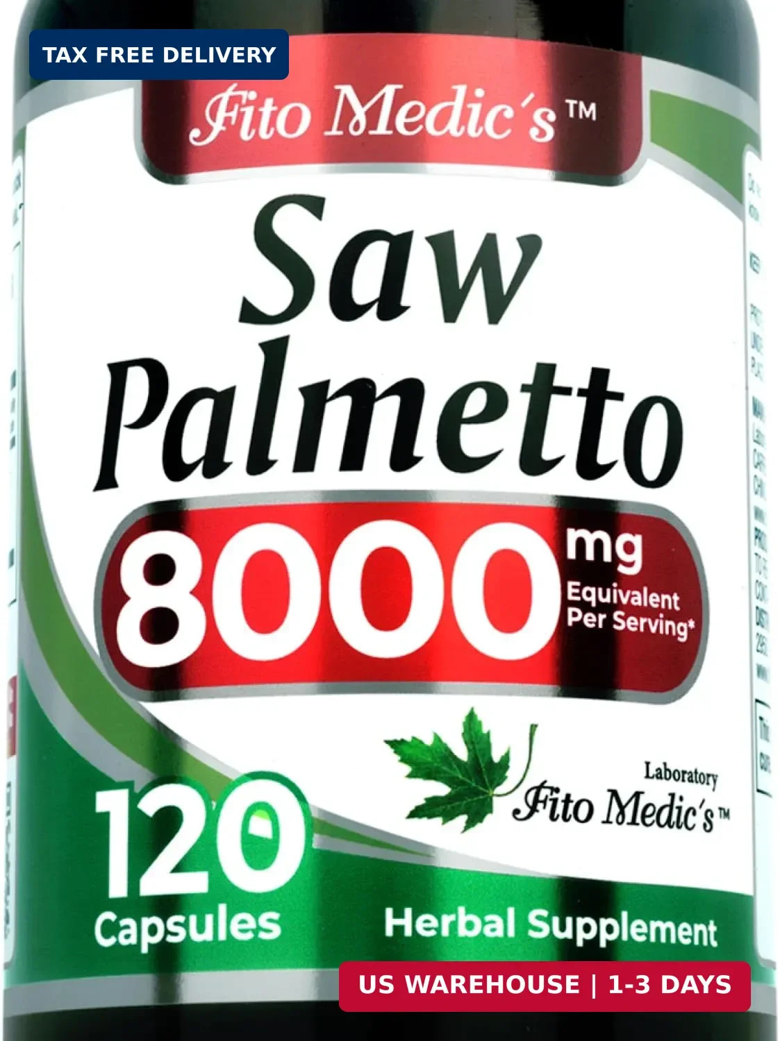 FITO MEDIC’S Labs Saw Palmetto Capsules 120 Count – Herbal Supplement for Men’s
