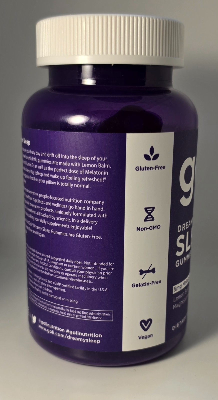 Goli Dreamy Sleep Gummies 60ct 5mg Melatonin Lemon Balm Magnesium Vitamin D-2027