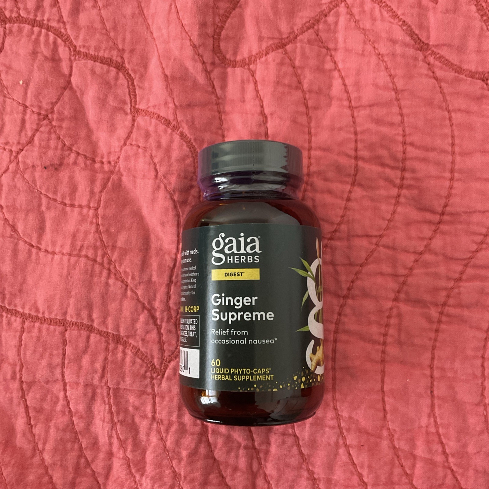 Gaia Herbs Ginger Supreme 60 Caps Healthy Digestion Nausea Support Exp 05/28