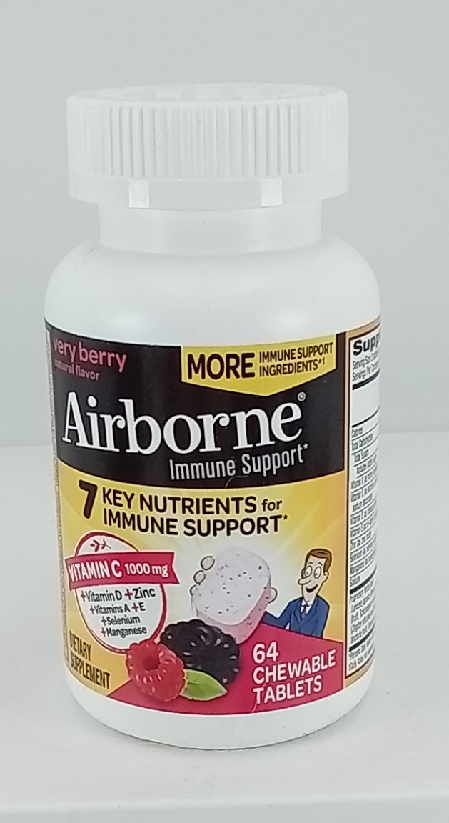 AirBorne Blast of Vitamin C Berry 64 Chewable Tablets BB DATE 05/2026
