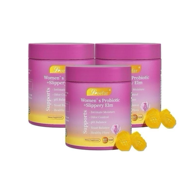 NEW Leefar Women’s Probiotic Slippery Elm Pineapple 60 gummies