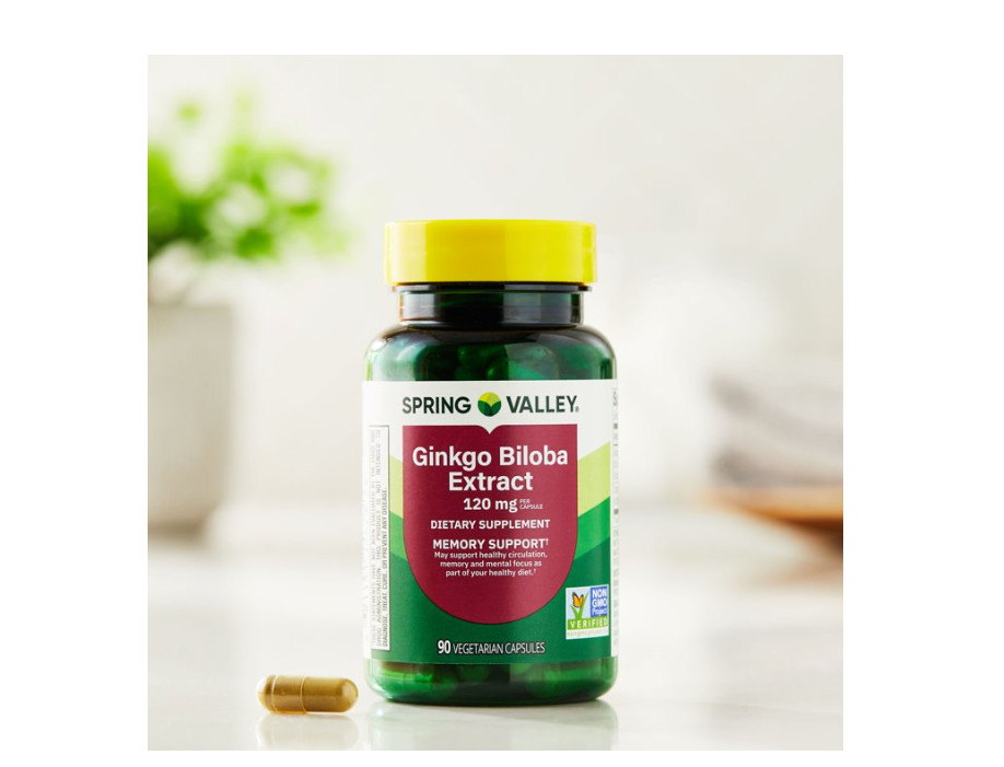 Spring Valley Ginkgo Biloba Extract Capsules (120 Mg), 90 Count, 3 PACK