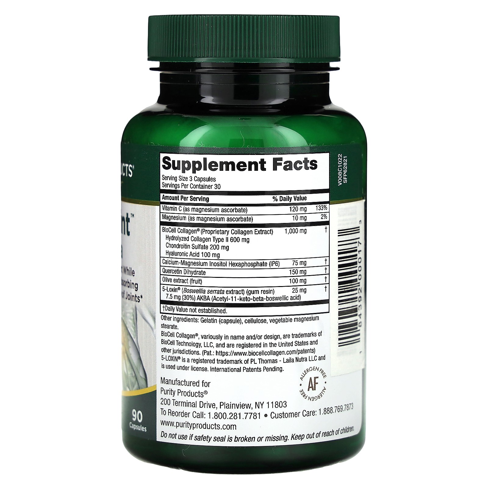 Purity Products H A Joint Formula 90 Capsules NSF Certified