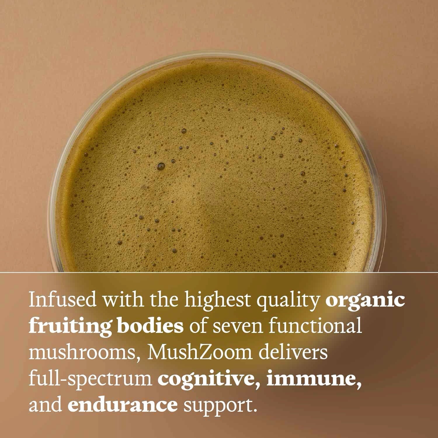 Mush Zoom Energizing Coconut Matcha Focus & Vitality Blend -30 Servings, Organic