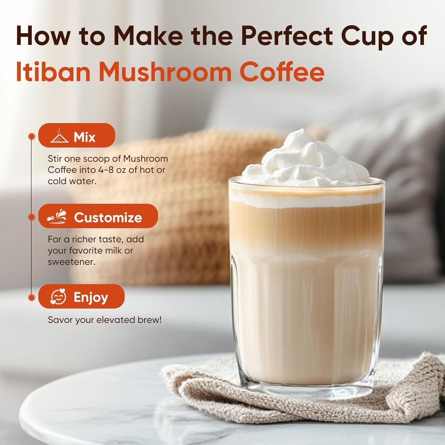 Mushroom Coffee, 12 Mushrooms Powder Blend Ashwagandha, Lion’s Mane, Chaga an…