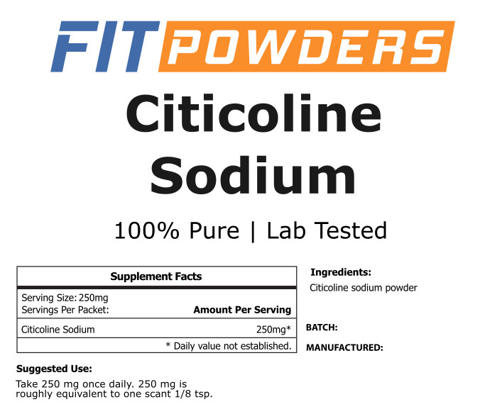Citicoline Sodium (CDP Choline) by FitPowders 100% Pure with Scoop (Variations)