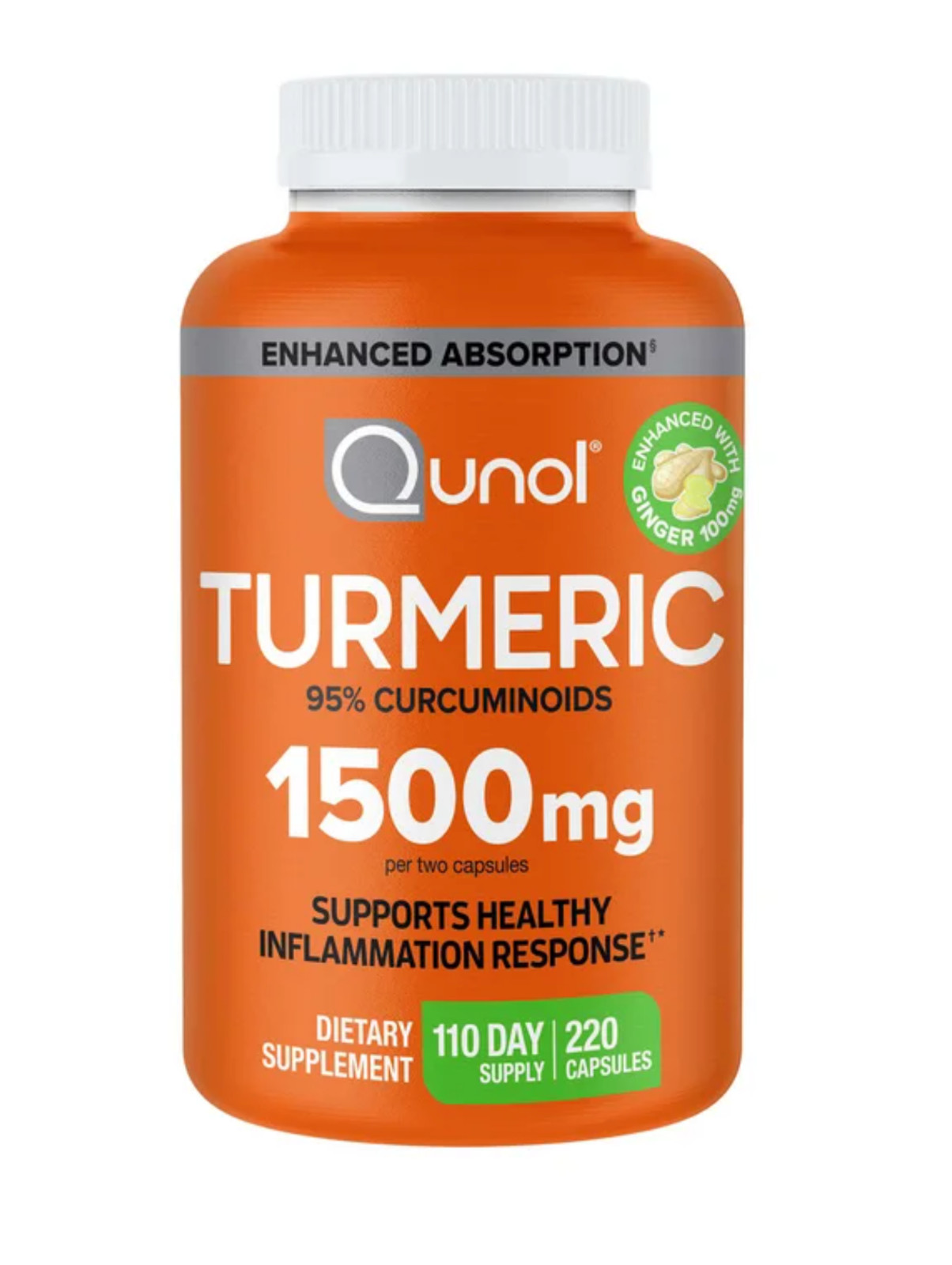 Qunol Turmeric 95% Curcuminoids 1500mg – 220 Capsules, EXP 2028