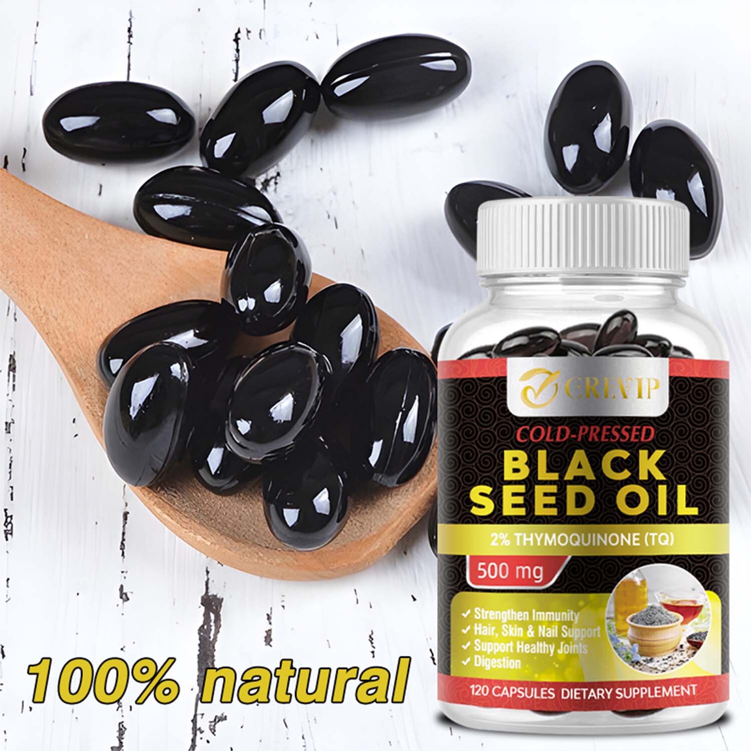 Black Seed Oil -100% Organic Pure Cold Pressed Cumin Nigella Sativa Thymoquinone