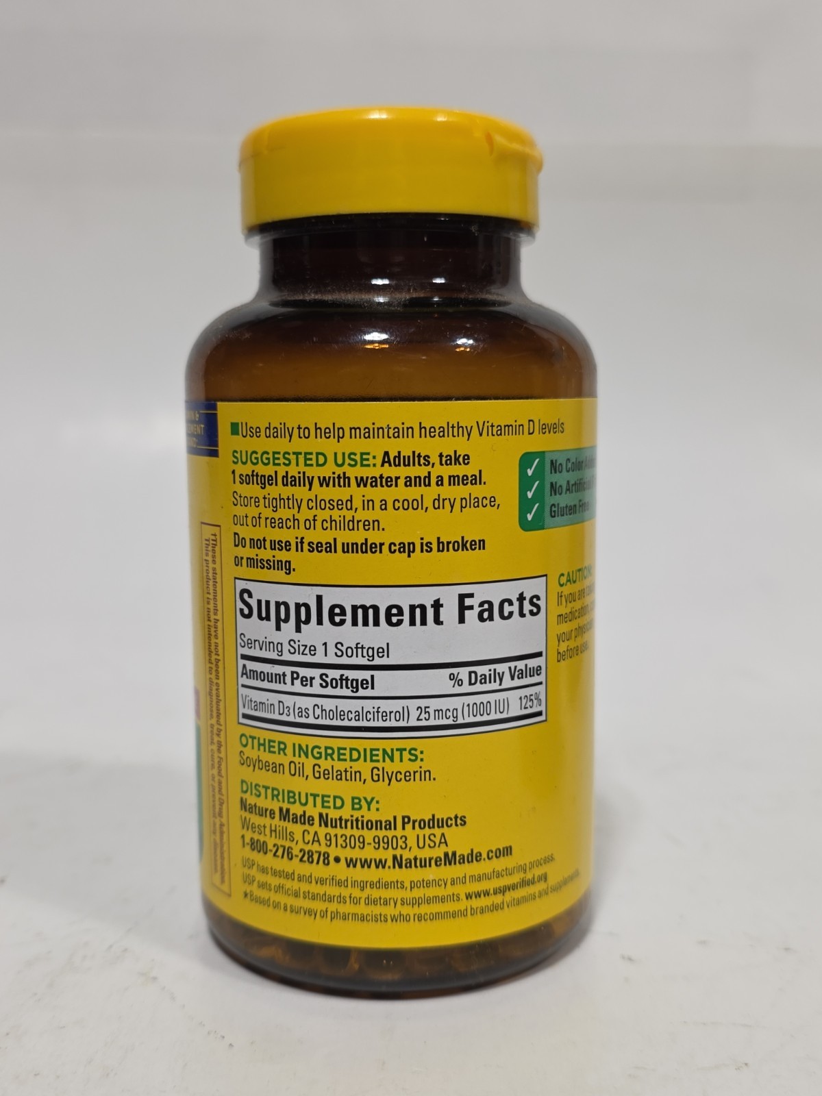 Nature Made Vitamin D3 1000 IU 25mcg Bone Health 300 Softgels EXP 05/27