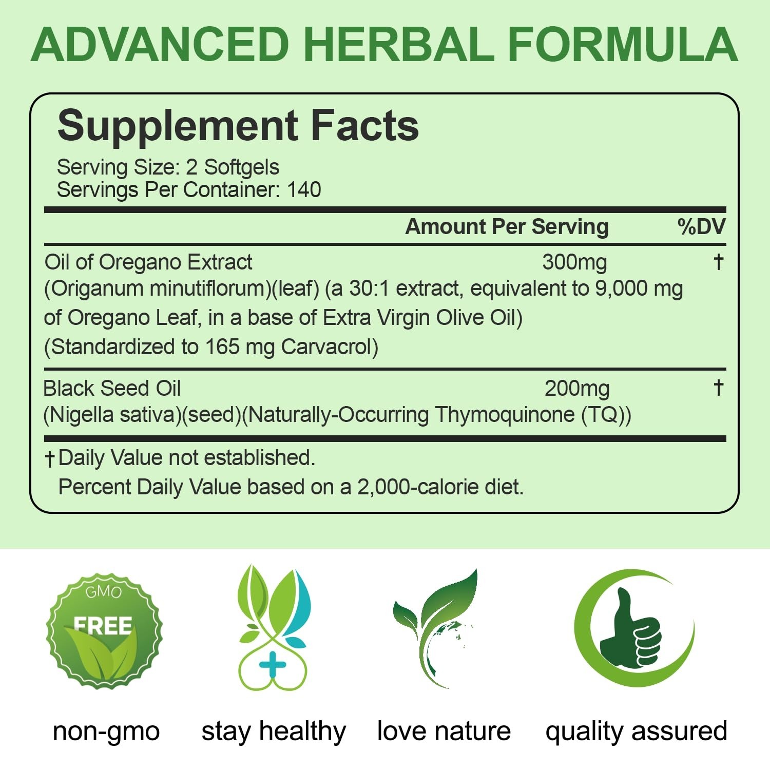 Oil of Oregano & Black Seed Oil, 280 Softgels, 9000mg | Immune Support, High Car
