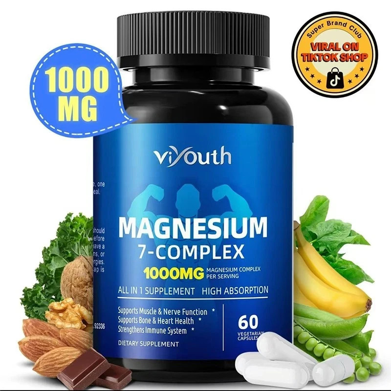 Magnesium Viyouth 7 Complex Capsules 60 Count Sleep Support Bone Health . 2024