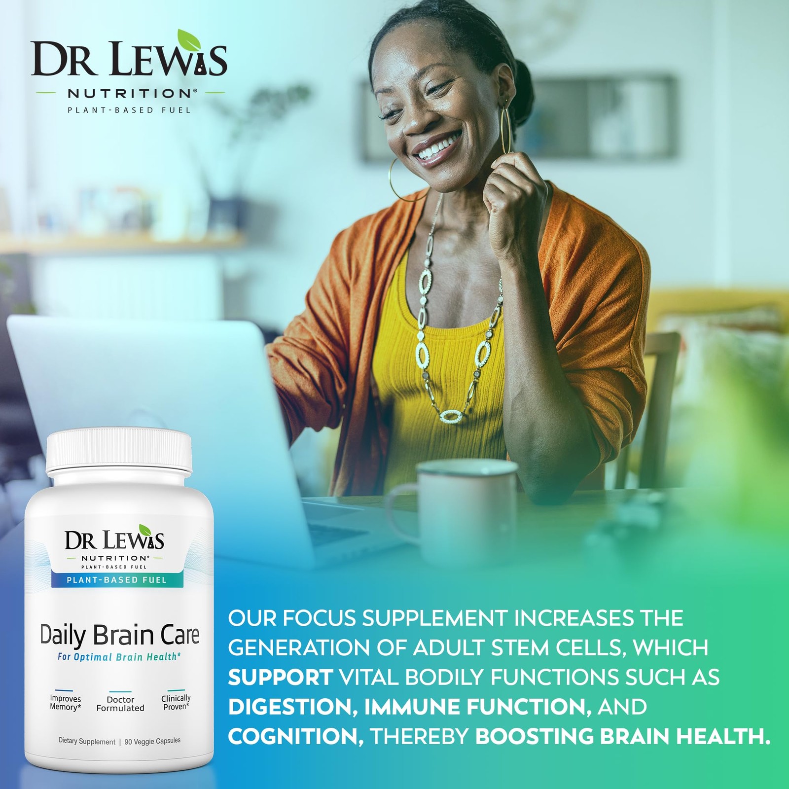 Dr Lewis Daily Brain Care Capsules Brain Supplements for Memory and Focus wi…