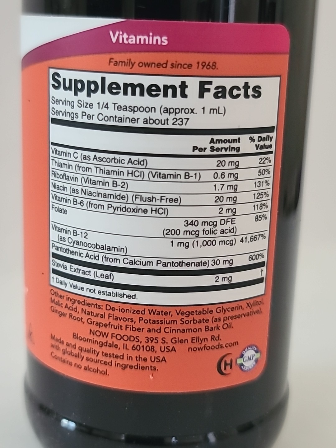 ( 1 ) NOW Foods Liquid VITAMIN B-12 Complex 8 fl oz / 237 mL• EXP : 10/2026