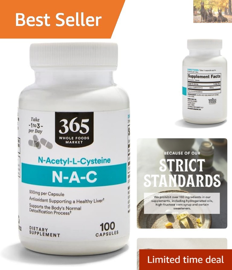 N-Acetyl L-Cysteine 500mg Supplements – 100 Capsules for Detoxify Boost