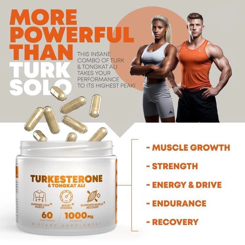 Turkesterone 1000 Mg Pure Capsules Supplement Muscle Growth & Recovery 60 Pcs